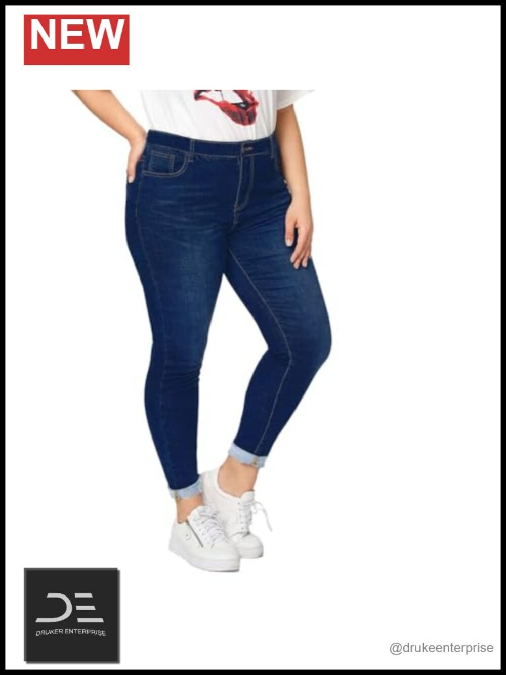 Plus Size Skinny Jeans Stretchy High Waisted Ankle Ripped Slim Fit Distressed
